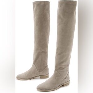 Stuart Weitzman Over-the-Knee Suede Boots in Taupe